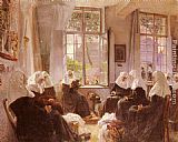 Famous Ghent Paintings - The Lacemakers Of Ghent At Prayer